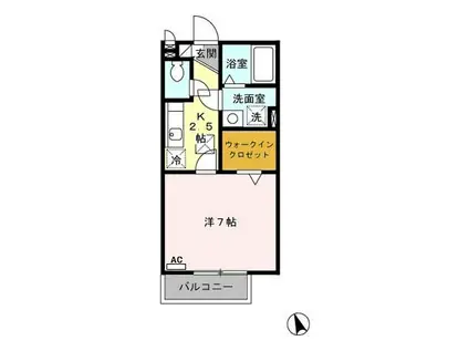 アルテール(1K/1階)の間取り写真