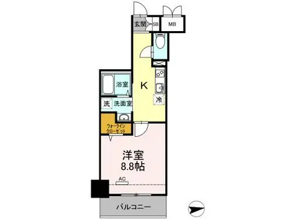 レガーロ 仙台駅東(1K/2階)の間取り写真