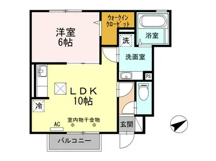 ハイツルピナス(1LDK/1階)の間取り写真