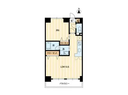 シャルマン(1LDK/5階)の間取り写真