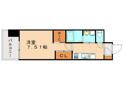 ウイングス西小倉(1K/4階)の間取り写真