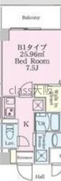 REXIA SHIN UMEDA DUO(1K/8階)の間取り写真