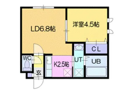 クローバー(1LDK/1階)の間取り写真