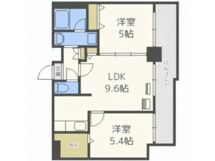グレイスコート円山北(2LDK/9階)の間取り写真