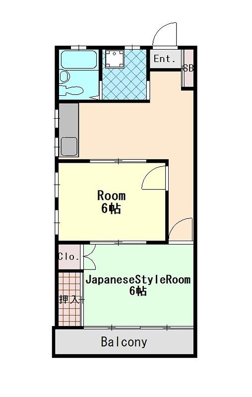 小川第1コーポ(2K/1階)の間取り写真