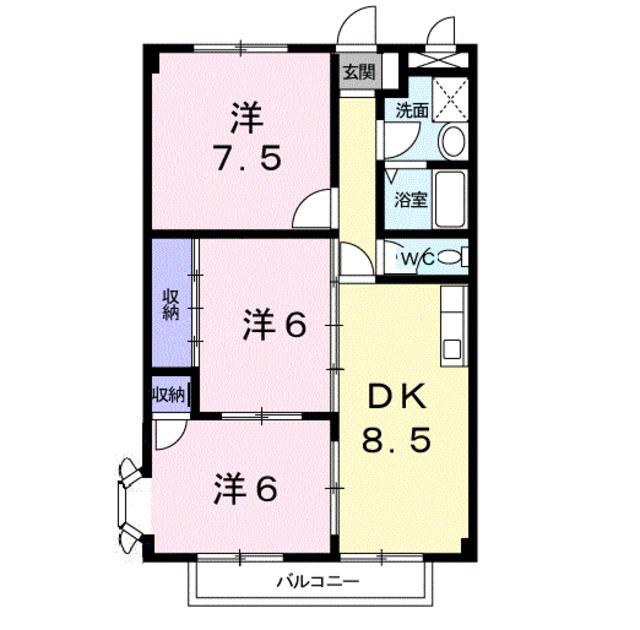 サンヒルズ千代田I(3DK/1階)の間取り写真