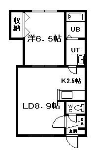 さくらハイツII(1LDK/2階)の間取り写真