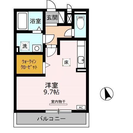 エル・ソレイユ(ワンルーム/1階)の間取り写真
