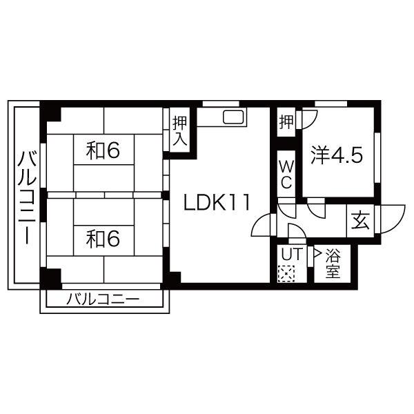 マンション桂(3LDK/3階)の間取り写真