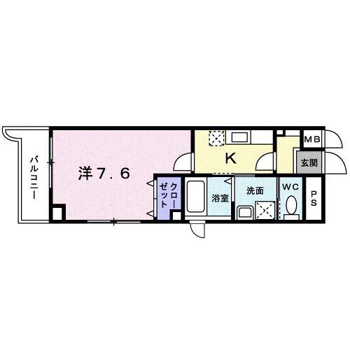 クラインハウス(1K/8階)の間取り写真
