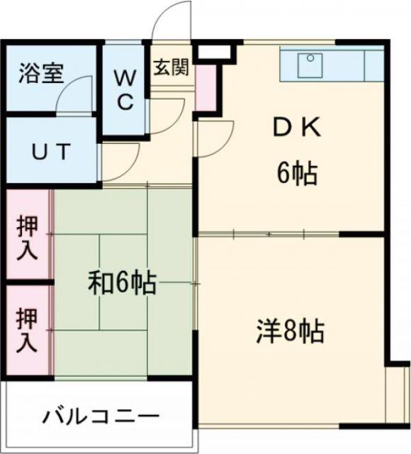 ハイツハツミA(2DK/1階)の間取り写真