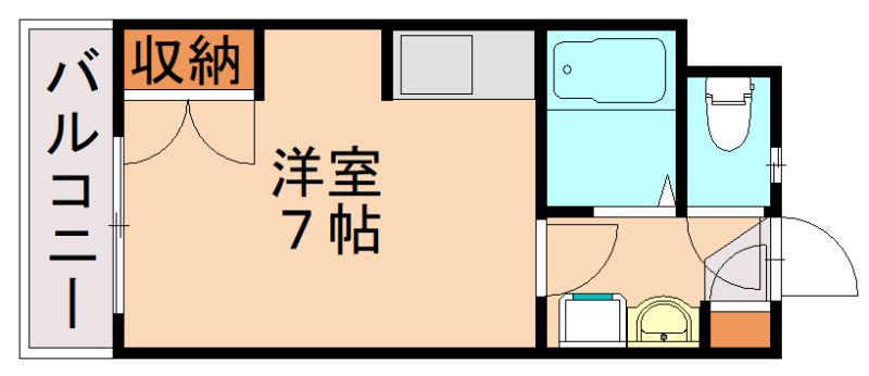 オリエンタル折尾駅(ワンルーム/4階)の間取り写真