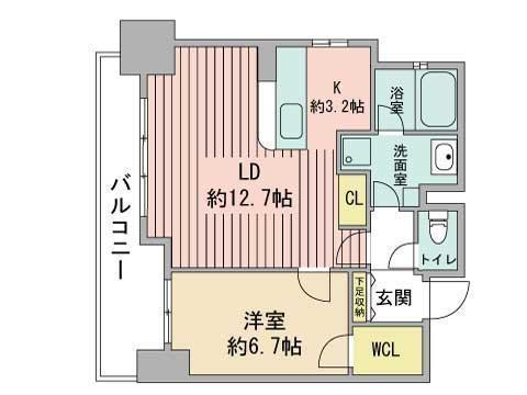 レジディア北2条イースト(1LDK/10階)の間取り写真