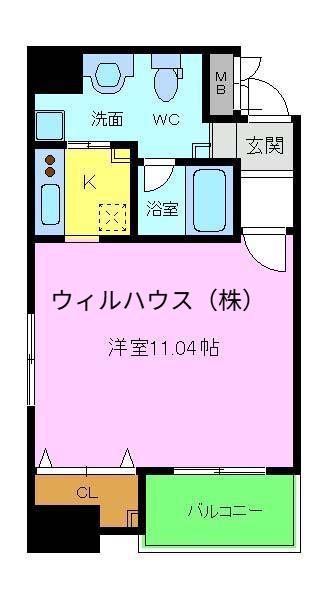 プライムス堺駅前フェニックス通(1K/4階)の間取り写真