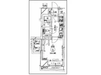 ヴェルト湯島(1K/7階)の間取り写真