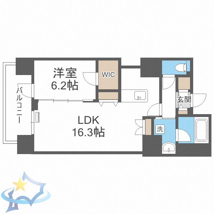 マストライフ南4条(1LDK/8階)の間取り写真