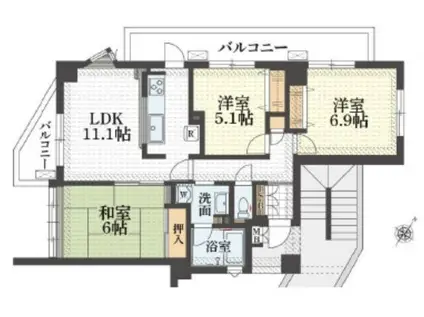 アネックス南町(3LDK/2階)の間取り写真