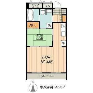 フォレストパーク千鳥(1LDK/2階)の間取り写真