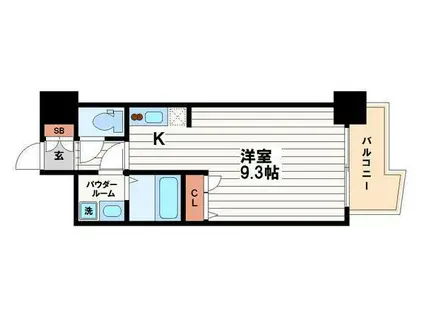プライムアーバン松屋町(ワンルーム/10階)の間取り写真