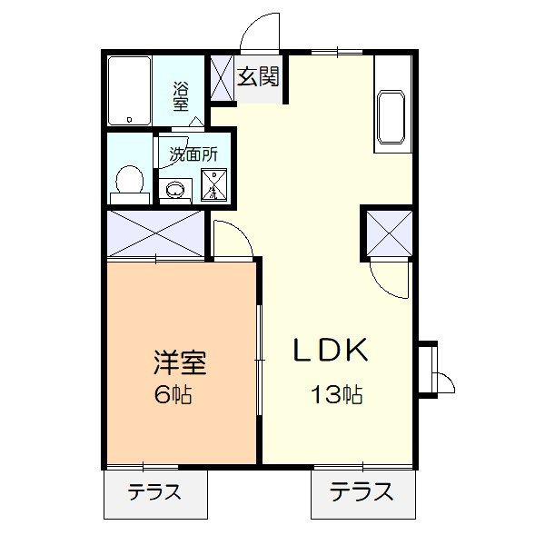けやきハイツI(1LDK/1階)の間取り写真