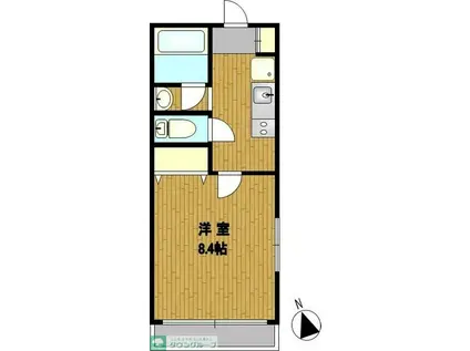 シーレジデンス金沢(1K/1階)の間取り写真