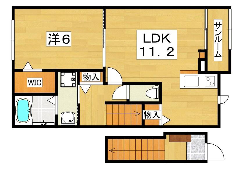 フランアンジュ(1LDK/2階)の間取り写真