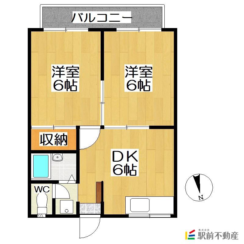 エステートピア(2DK/2階)の間取り写真