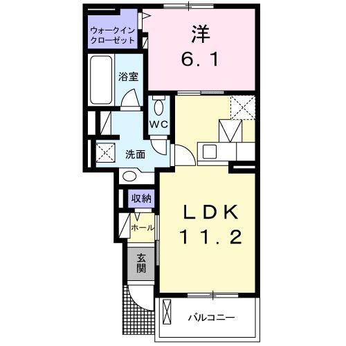 ラブリーKIII(1LDK/1階)の間取り写真