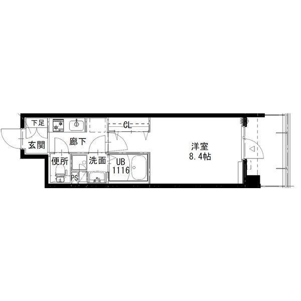 ARTIZA姫路(1K/13階)の間取り写真