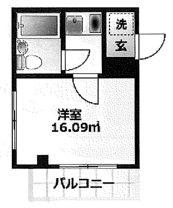 ジュネパレス草加第6(1K/4階)の間取り写真