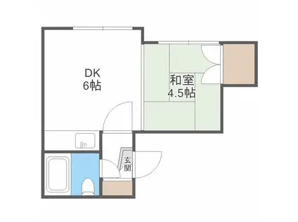 ヴィラナイン(1DK/4階)の間取り写真