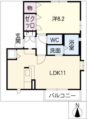 ハウス スマイル(1LDK/2階)の間取り写真