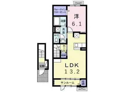 TSハウス III(1LDK/2階)の間取り写真