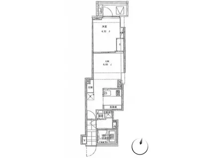 パティオ神田(1LDK/10階)の間取り写真