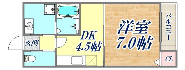 パル・ディ・ナカダ2(1DK/3階)の間取り写真