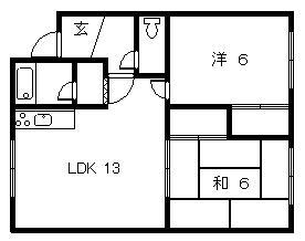 早川マンション(2LDK/1階)の間取り写真