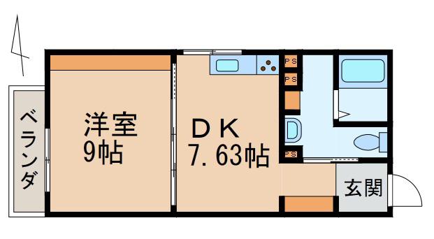キャラメゾン長町(1DK/3階)の間取り写真