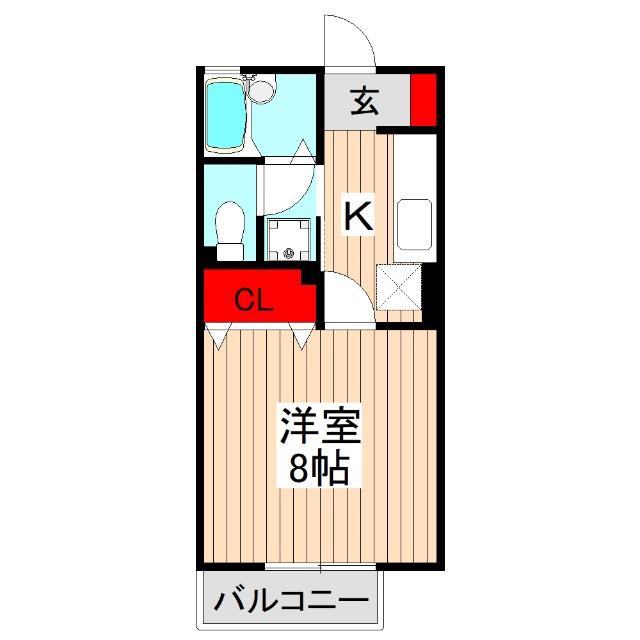 サンクテュエール(1K/1階)の間取り写真