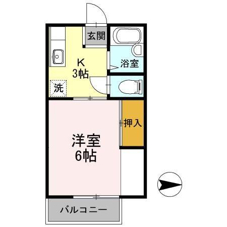メゾン南万々(1K/1階)の間取り写真