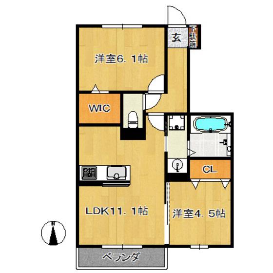 パストラル(2LDK/1階)の間取り写真