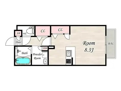 DAIKENN武庫之荘ポルタ(ワンルーム/1階)の間取り写真
