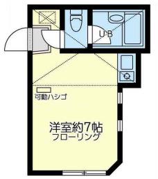 ユナイト横浜グラスゴーの丘(ワンルーム/1階)の間取り写真