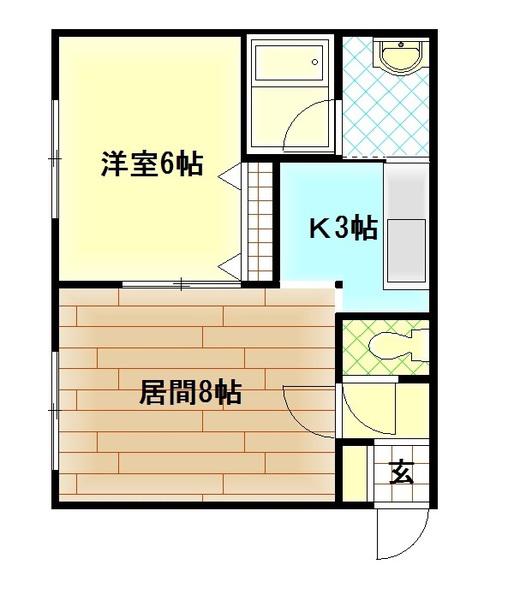 ラピスガーデン(1LDK/1階)の間取り写真
