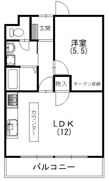 モカネストイケノウチ(1LDK/1階)の間取り写真