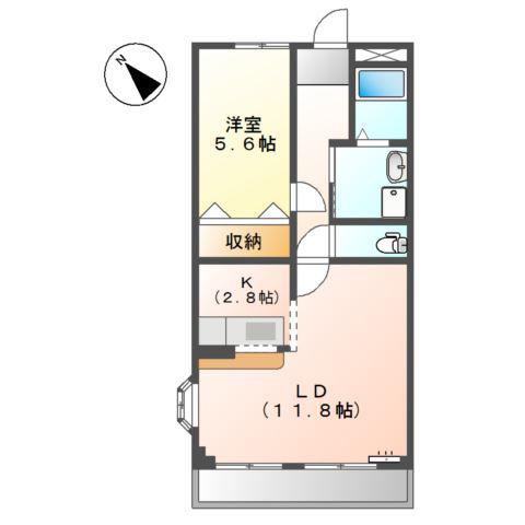プティエシャトー(1LDK/2階)の間取り写真