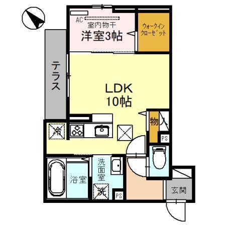 レジデンスマルニ(1LDK/1階)の間取り写真