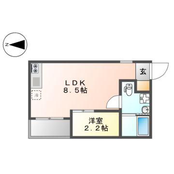 LUCIA HILLS中村日赤(1LDK/3階)の間取り写真