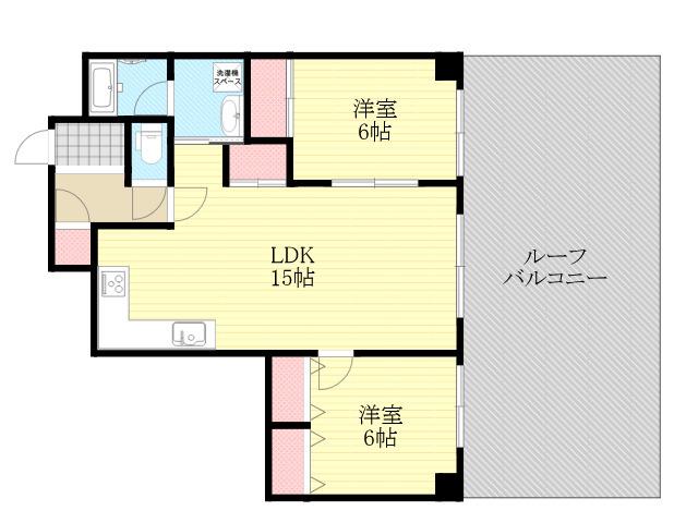 サンパレス新大阪(2LDK/3階)の間取り写真