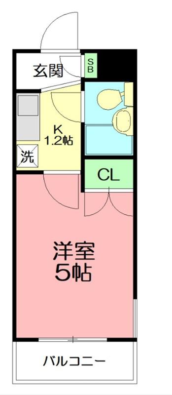 クロノス座間(1K/2階)の間取り写真
