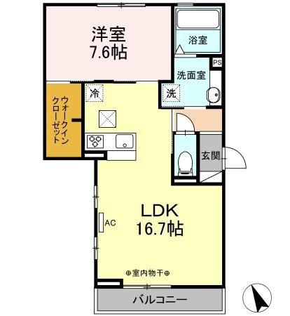APLUSIOR西阿倉川(1LDK/3階)の間取り写真